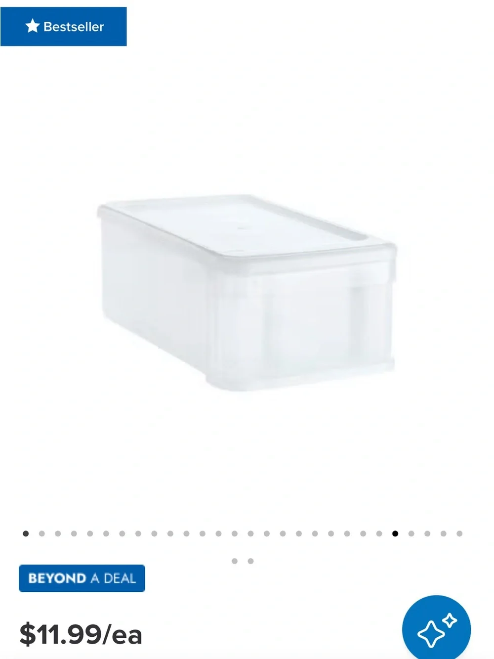Container Store Clear White Plastic Stackable Storage Drawers - Set of 8